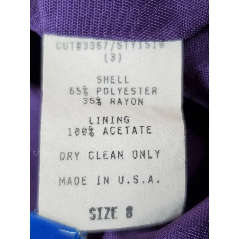 CASUAL CORNER Women's Purple Straight Skirt Sz 8 NO BELT - Picture 8 of 8
